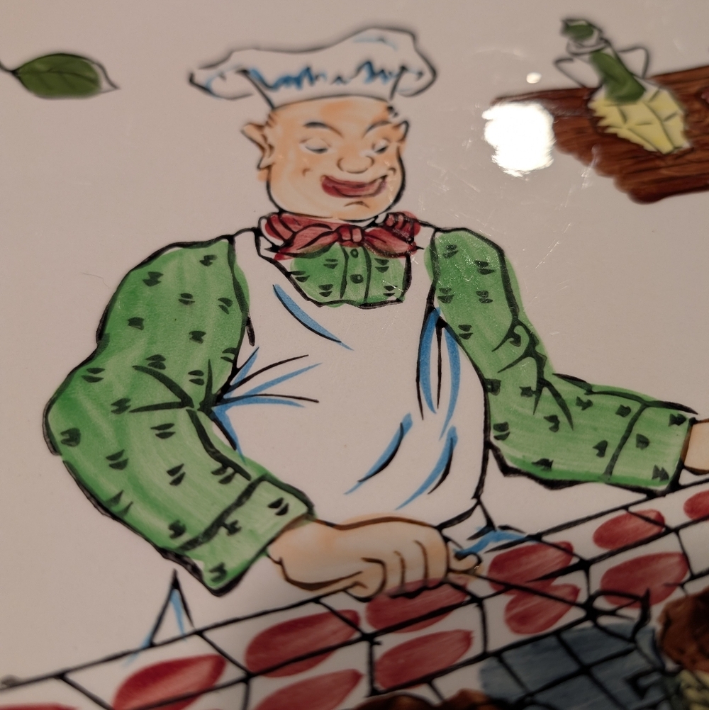 Vintage Eagle Brand Ironstone Japan 12" Chef BBQ Serving Plate Platter - Picture 5 of 5